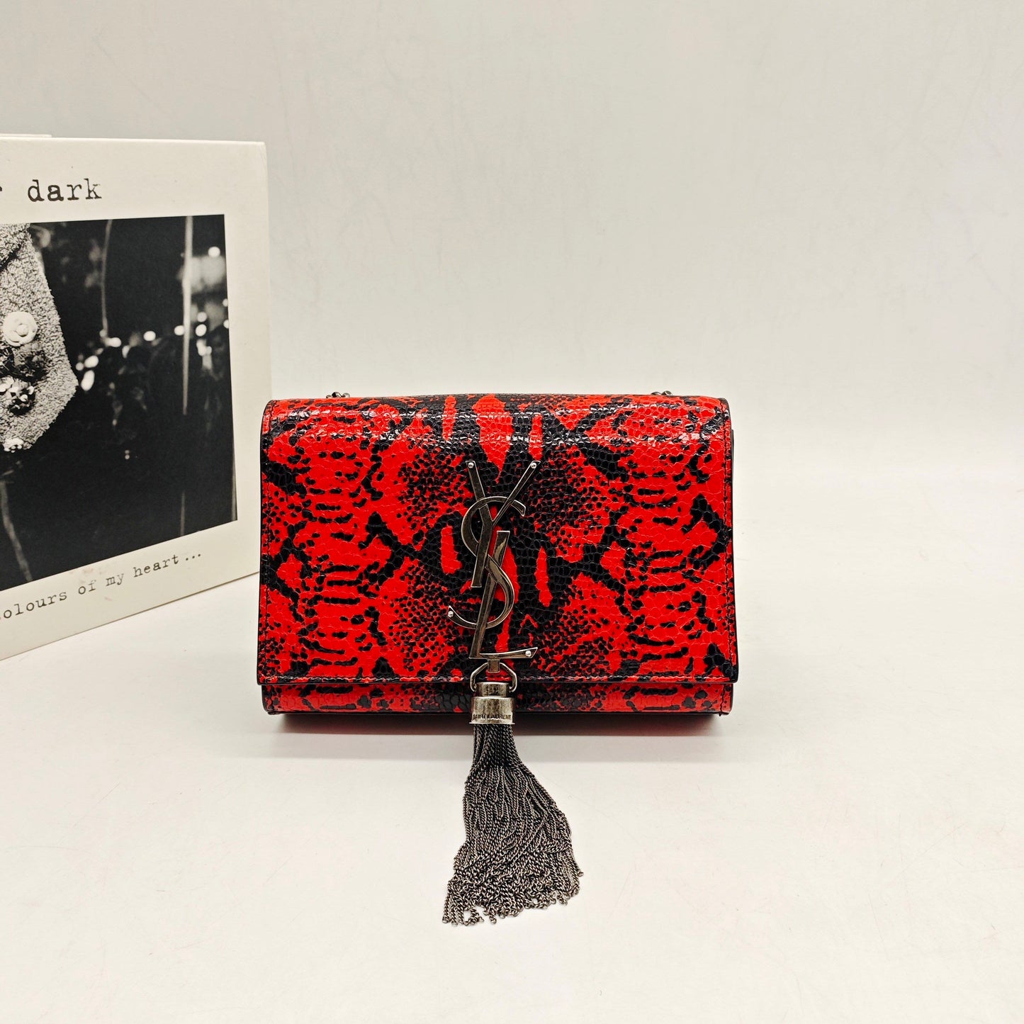 Saint Laurent - Monogram Kate Tassel Bag - Exotic water snake leather - Red - (Mini)