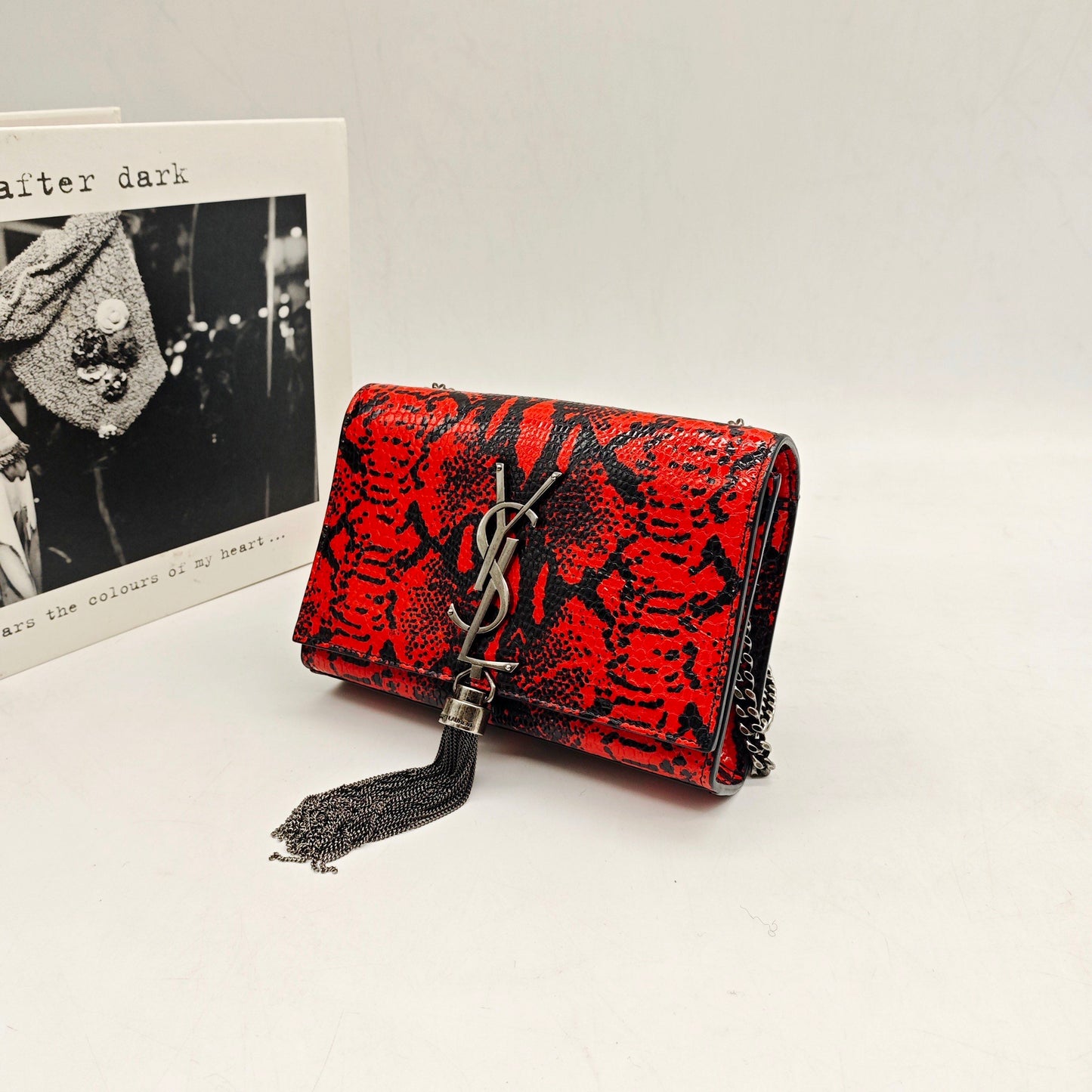 Saint Laurent - Monogram Kate Tassel Bag - Exotic water snake leather - Red - (Mini)