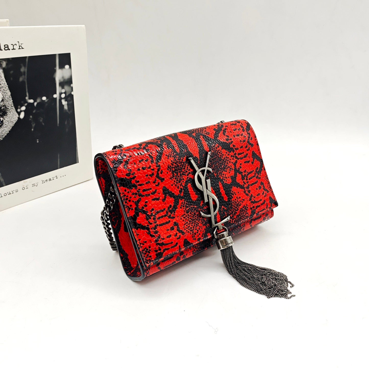 Saint Laurent - Monogram Kate Tassel Bag - Exotic water snake leather - Red - (Mini)