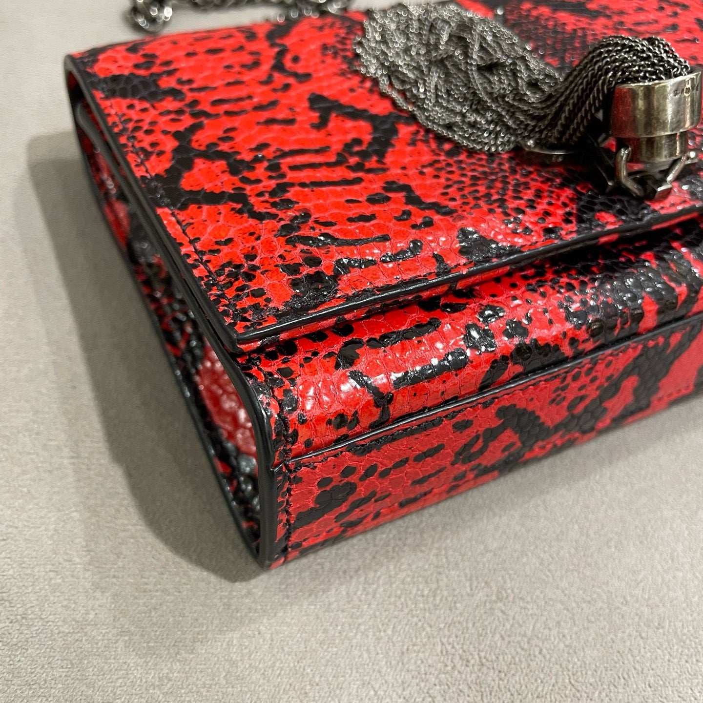 Saint Laurent - Monogram Kate Tassel Bag - Exotic water snake leather - Red - (Mini)