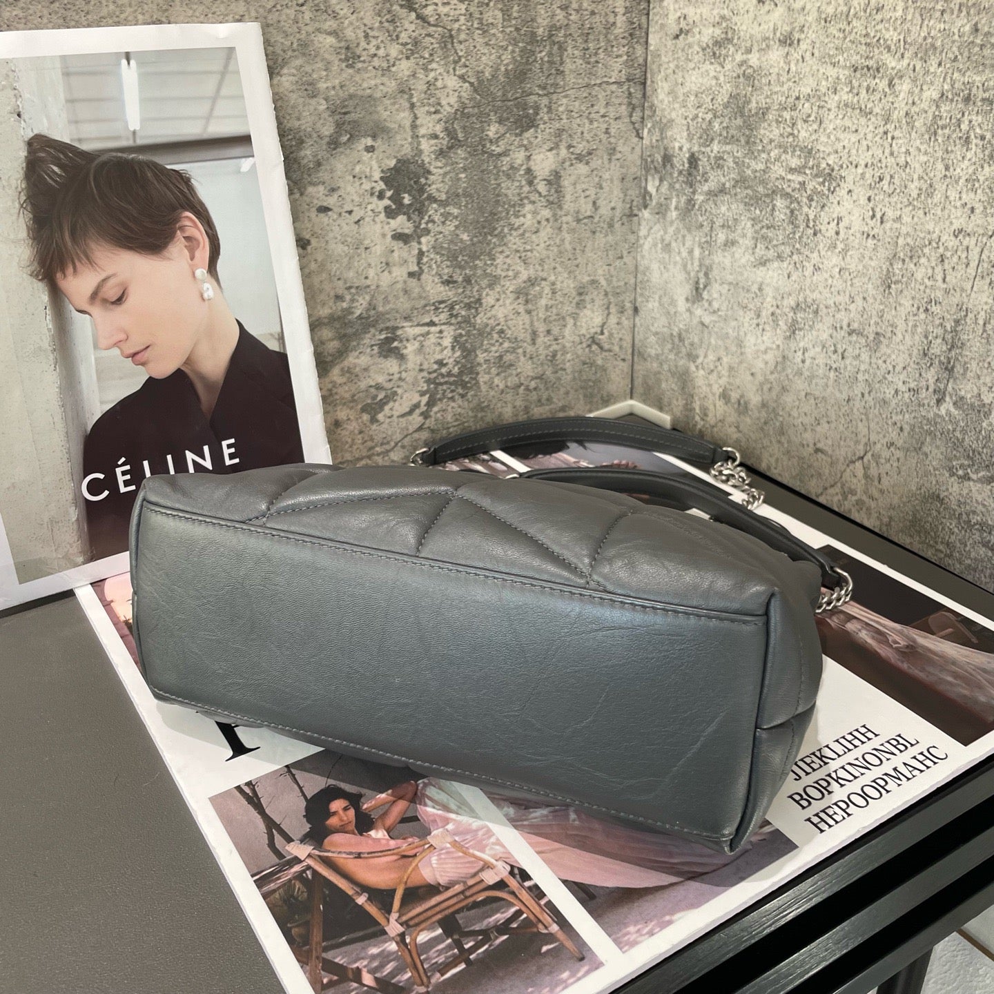 Saint Laurent - Monogram Loulou - Lambskin leather - Grey with Silver-Tone Hardware - (Medium)