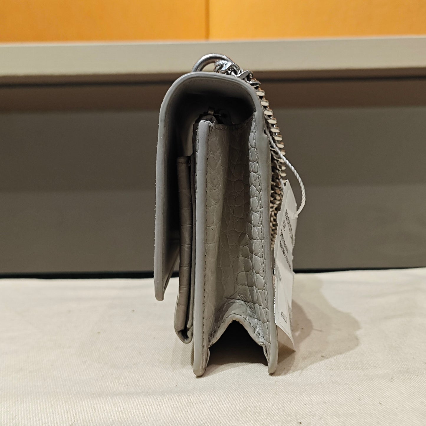 Saint Laurent - Monogram Shoulder Bag - Exotic leathers - Crocodile - Grey - (mini)