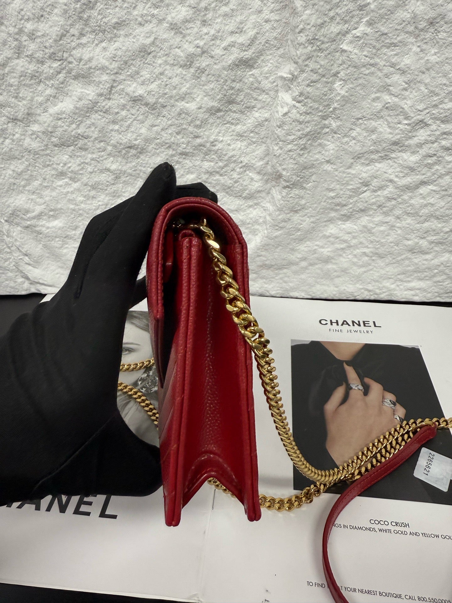 Saint Laurent - Monogram Wallet on Chain (WOC) - Leather - Red - (mini)