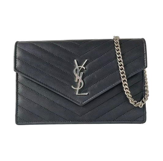 Saint Laurent - Monogram WOC - Cowhide leather - Black - (mini)