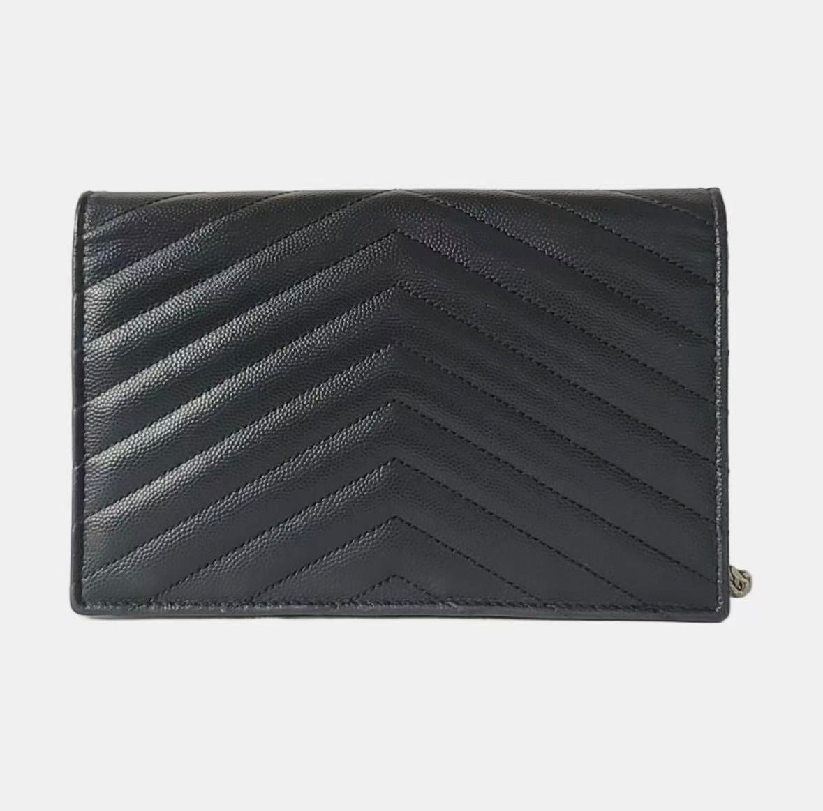 Saint Laurent - Monogram WOC - Cowhide leather - Black - (mini)