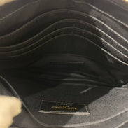 Saint Laurent - Monogram Wristlet Clutch - Leather - Black - (N/A)