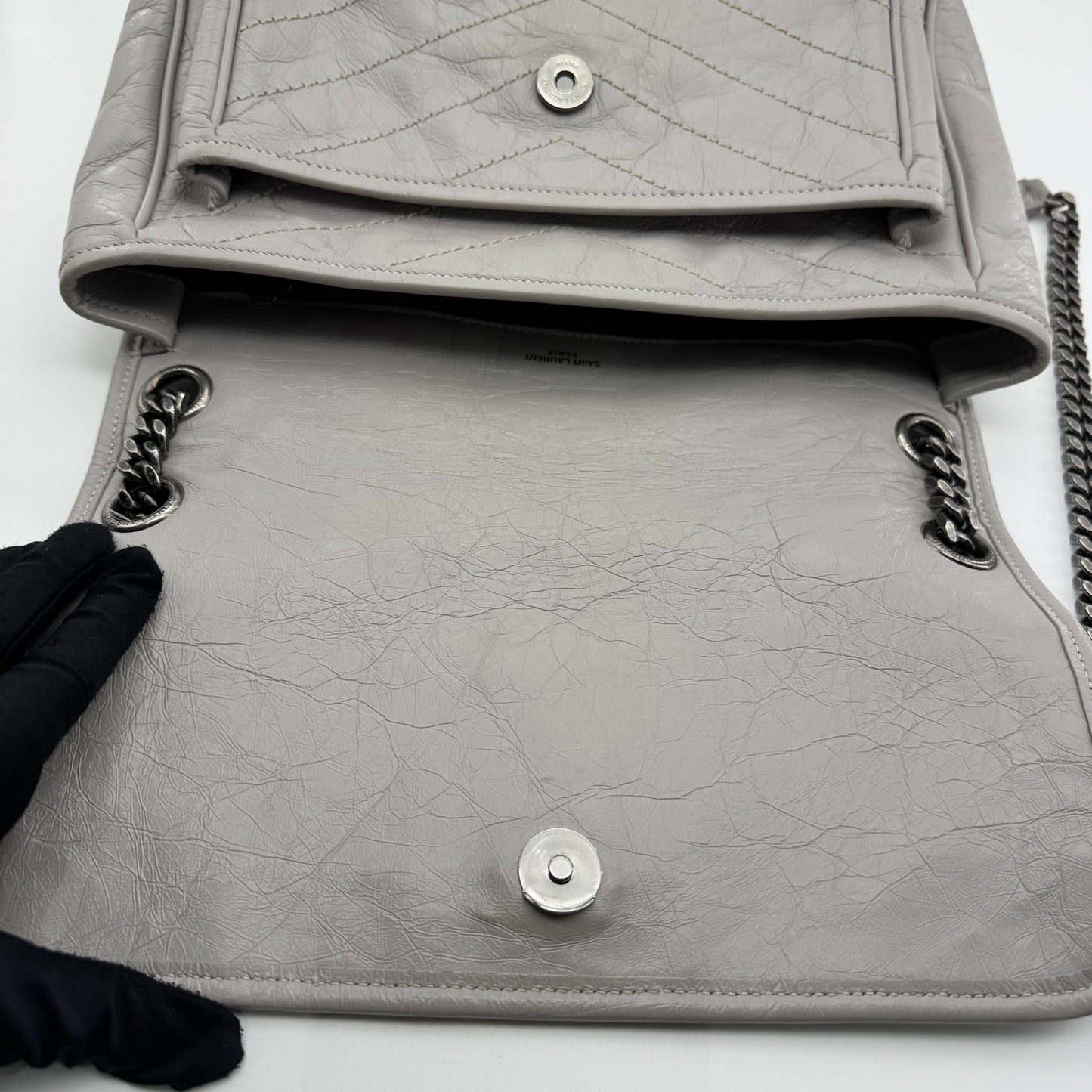 Saint Laurent niki Leather Grey - view 7
