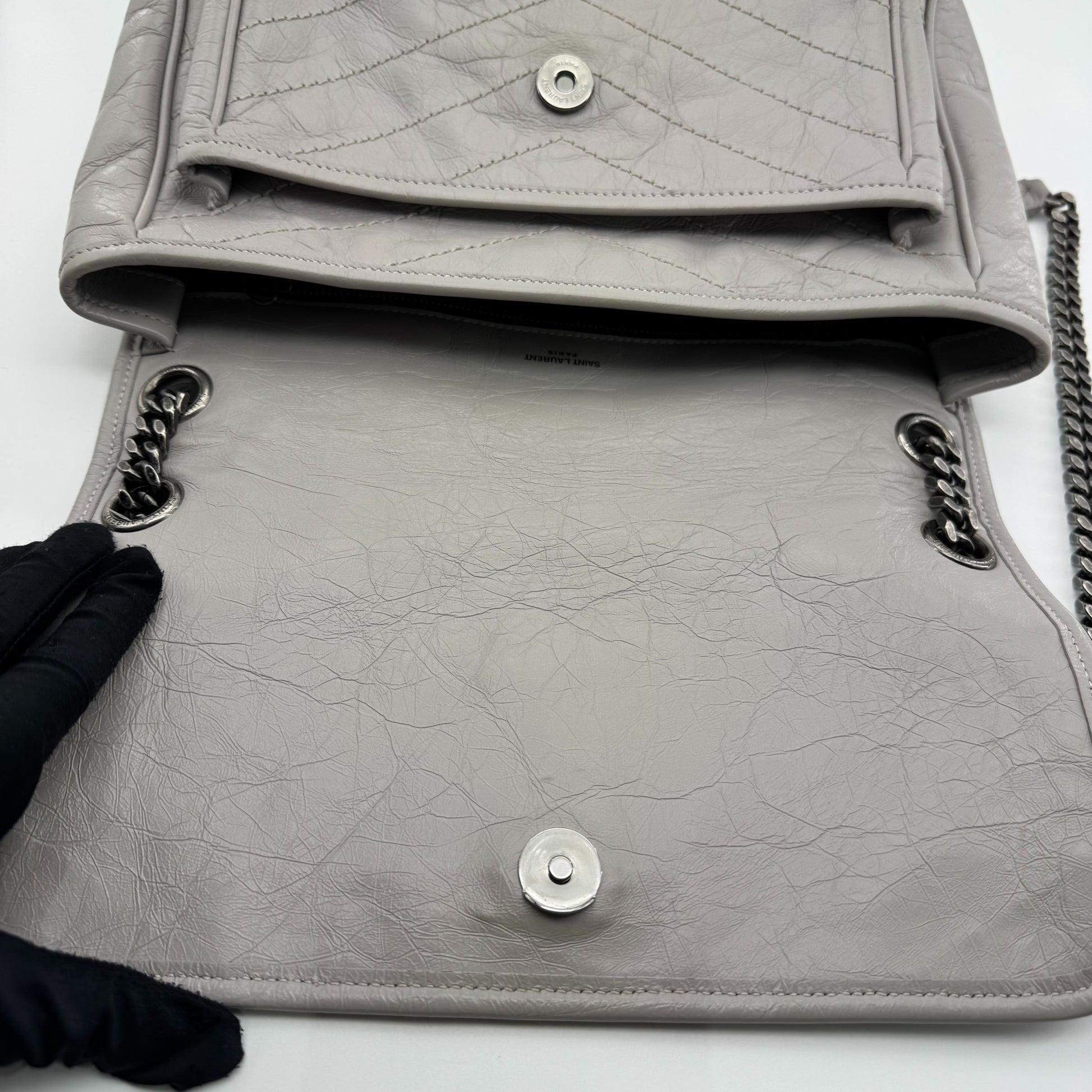 Saint Laurent niki Leather Grey - view 7