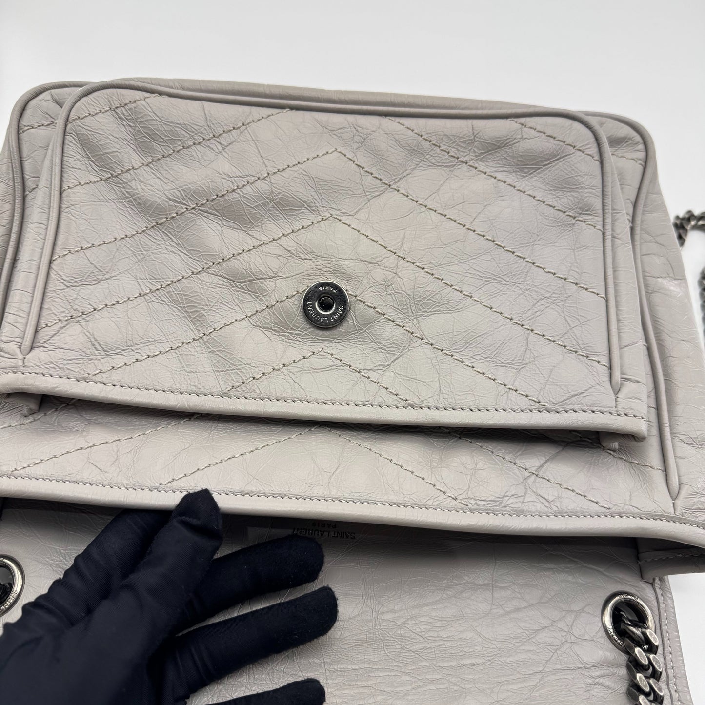 Saint Laurent niki Leather Grey - view 9