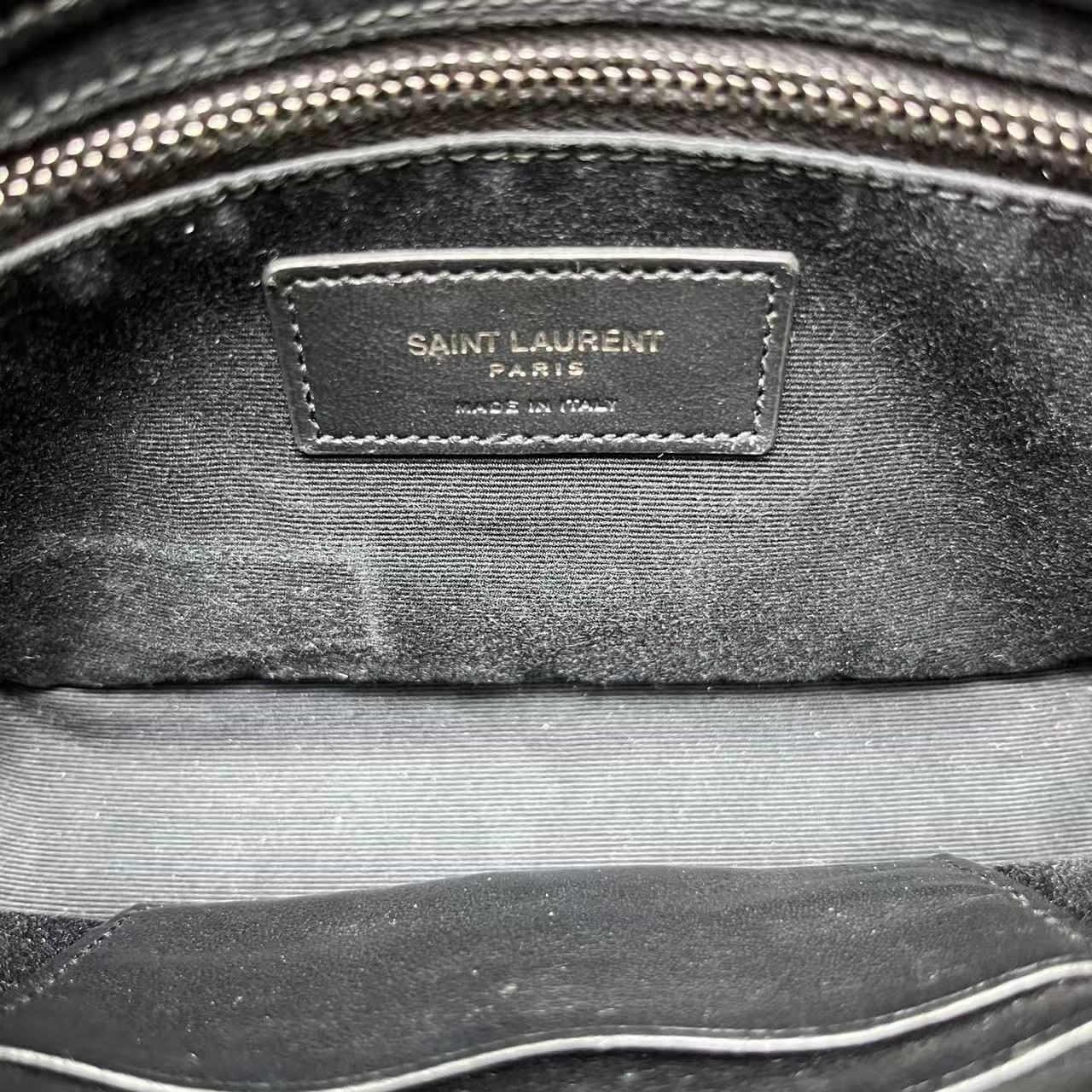 Saint Laurent - Niki Chain Bag - Crinkled calfskin leather - Black - (mini)