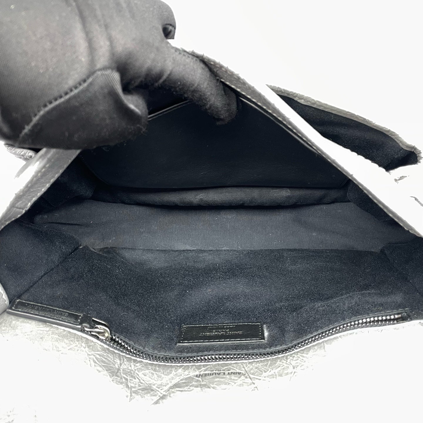 Saint Laurent - Niki Chain Bag - Crinkled calfskin leather - Grey - (Medium)