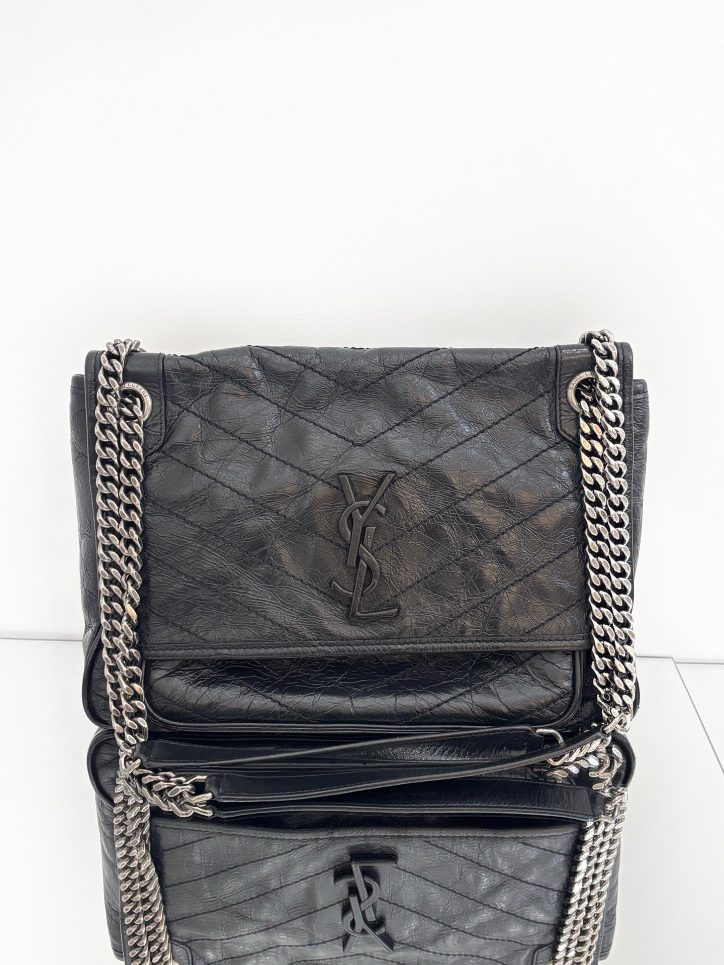Saint Laurent - NIKI - Crinkled leather - Black - (Medium)