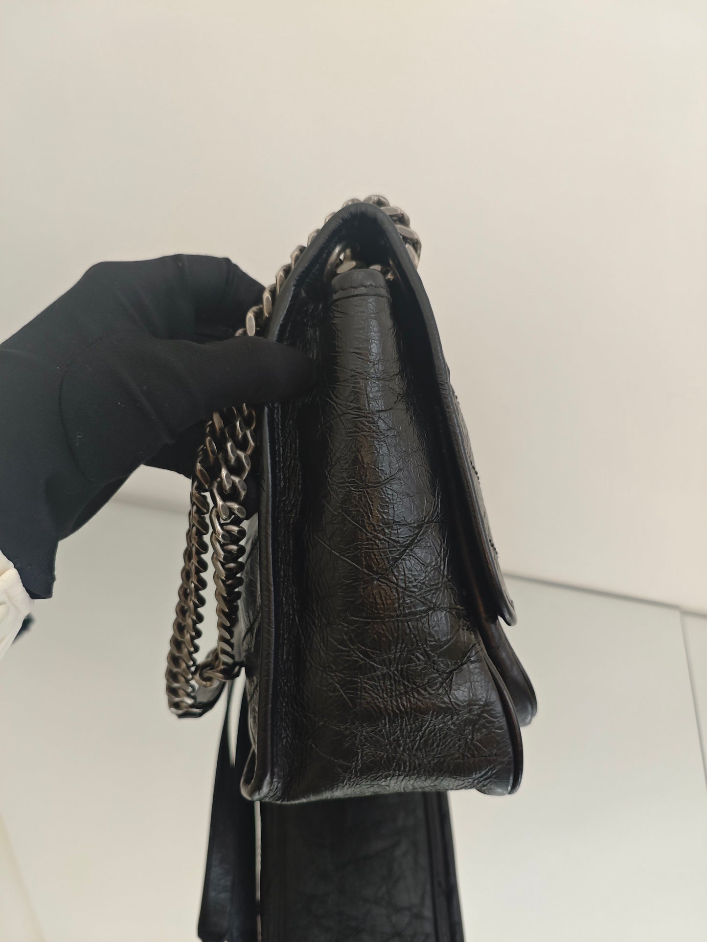 Saint Laurent - NIKI - Crinkled leather - Black - (Medium)