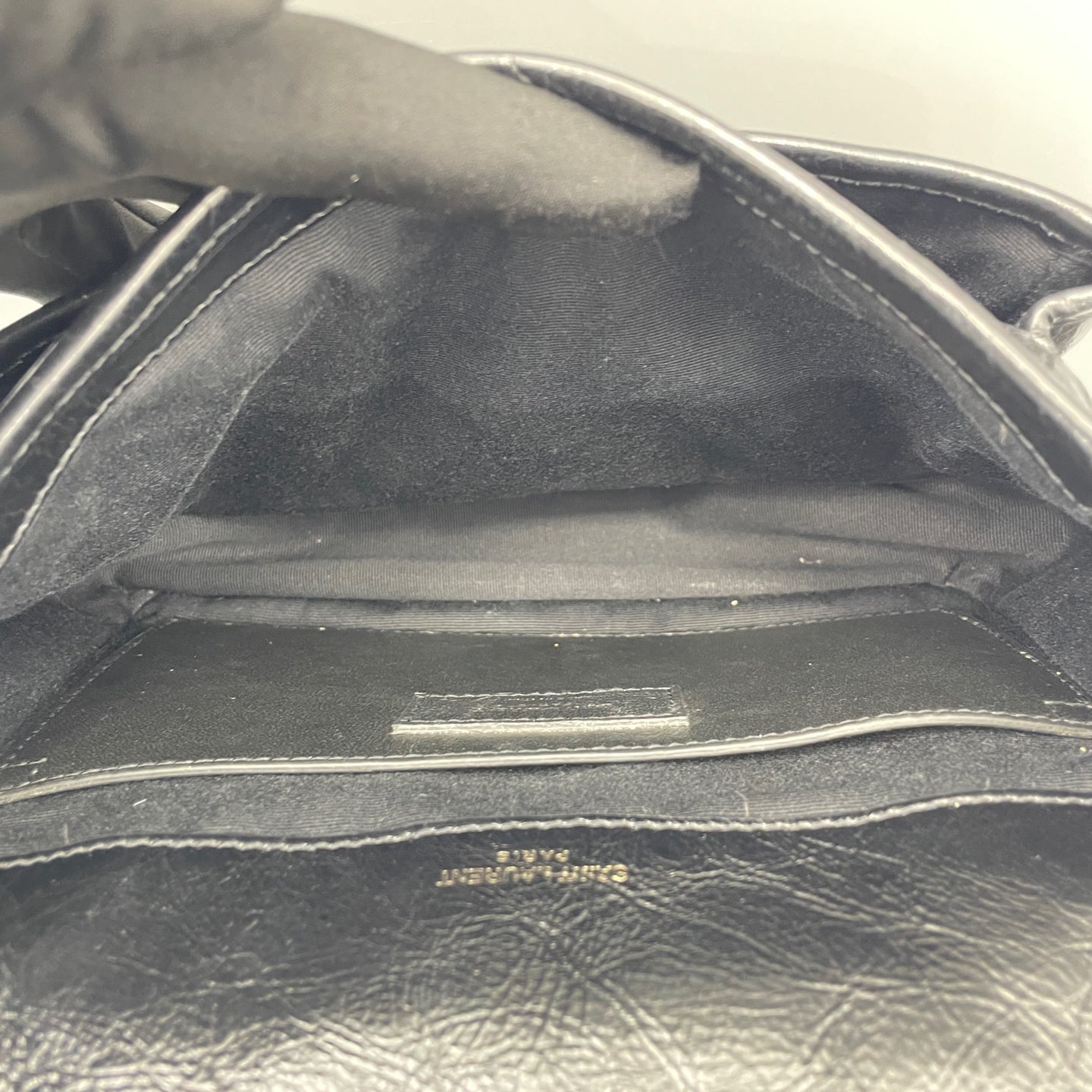 Saint Laurent - Niki - Crinkled vintage-effect leather - Black - (small)