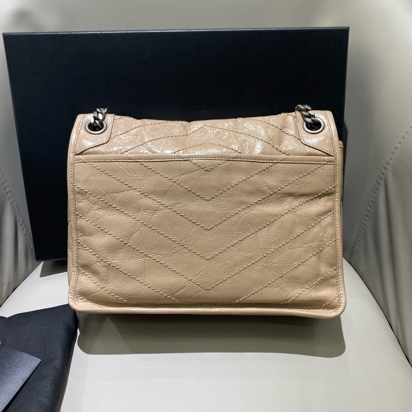 Saint Laurent - Niki - Crinkled vintage leather - Beige - (Medium)