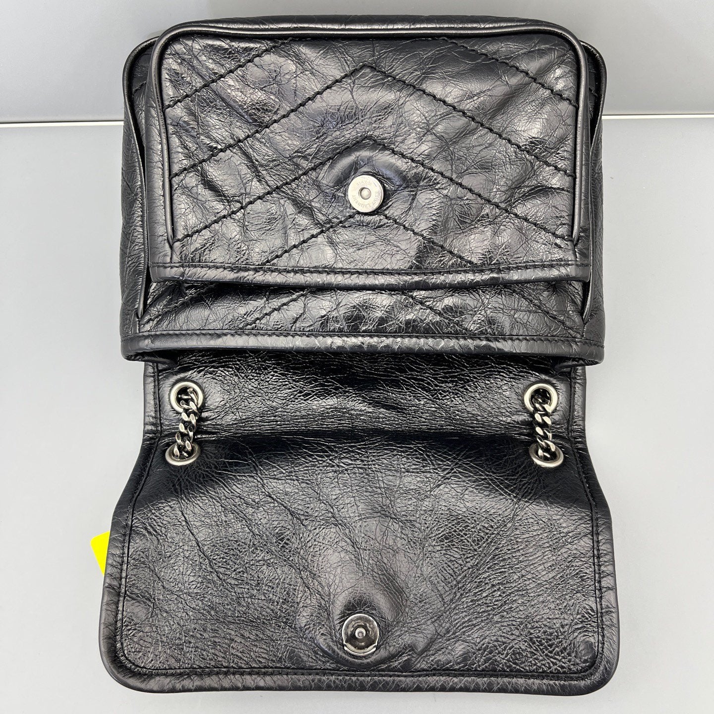 Saint Laurent - Niki - Crinkled vintage leather - Black - (Small)