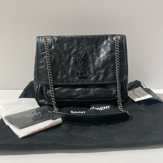Saint Laurent - Niki - Crinkled vintage leather - Black - (Small)