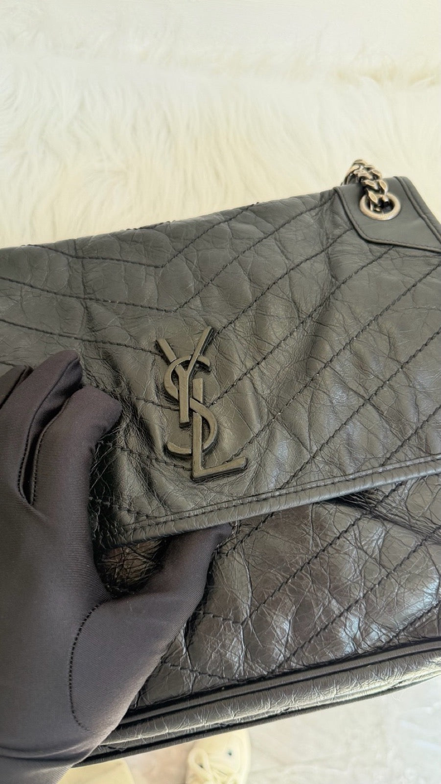 Saint Laurent - Niki Large - Leather - Black - (large)