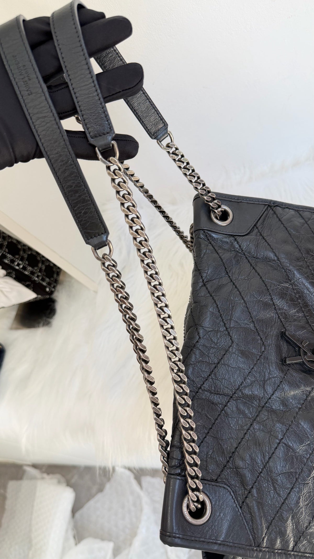 Saint Laurent - Niki Large - Leather - Black - (large)