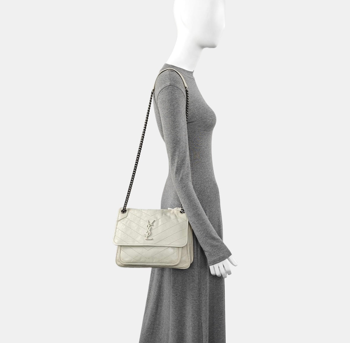 Saint Laurent - Niki - Leather - Beige - (medium)