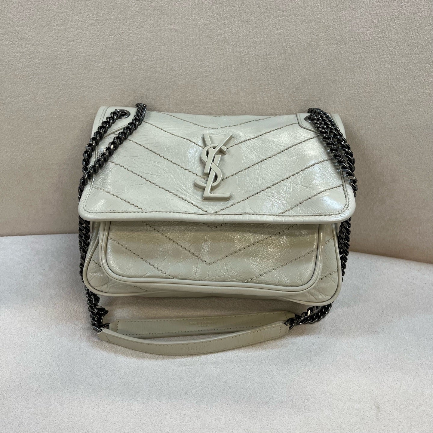 Saint Laurent - Niki - Leather - Beige - (small)