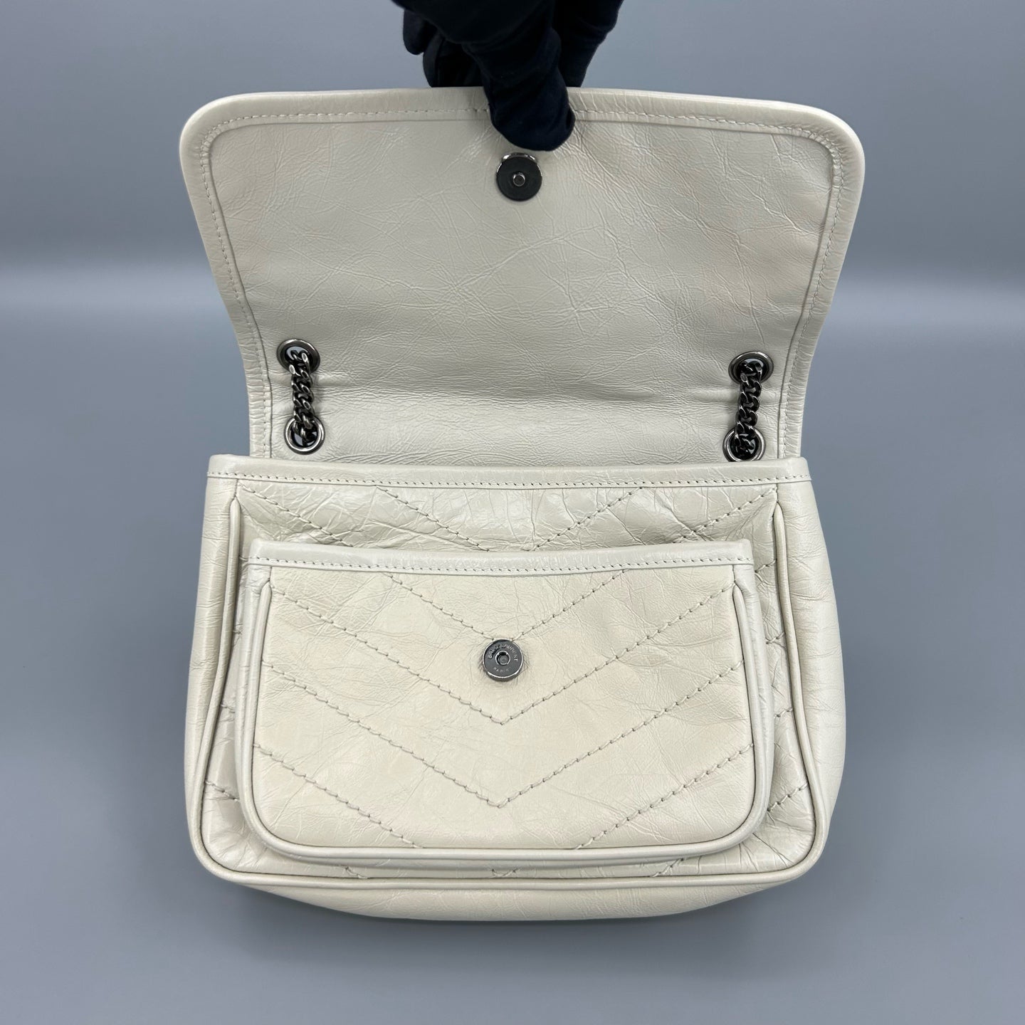 Saint Laurent - Niki - Leather - Beige - (small)