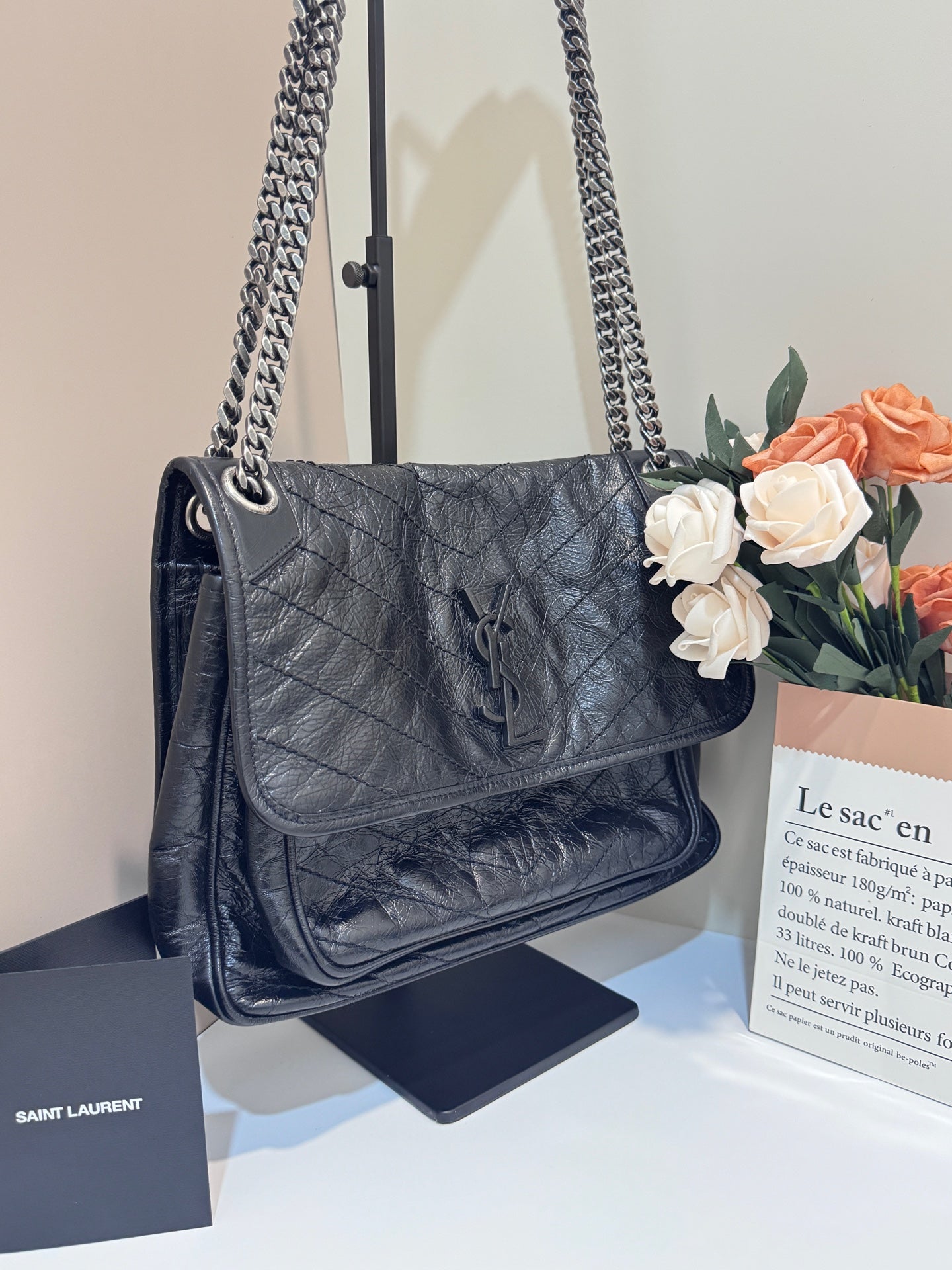 Saint Laurent - Niki - Leather - Black - (medium)