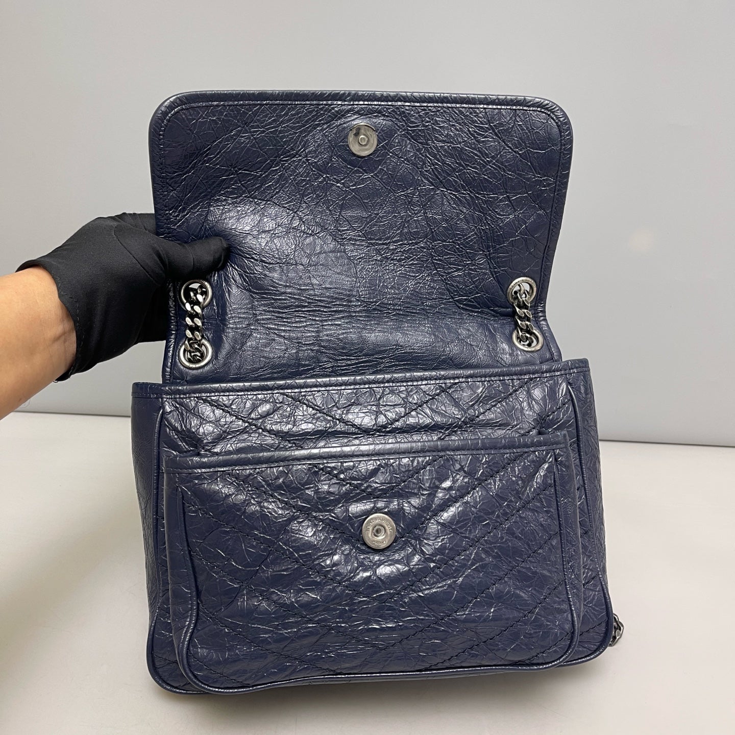 Saint Laurent - Niki - Leather - Blue - (medium)