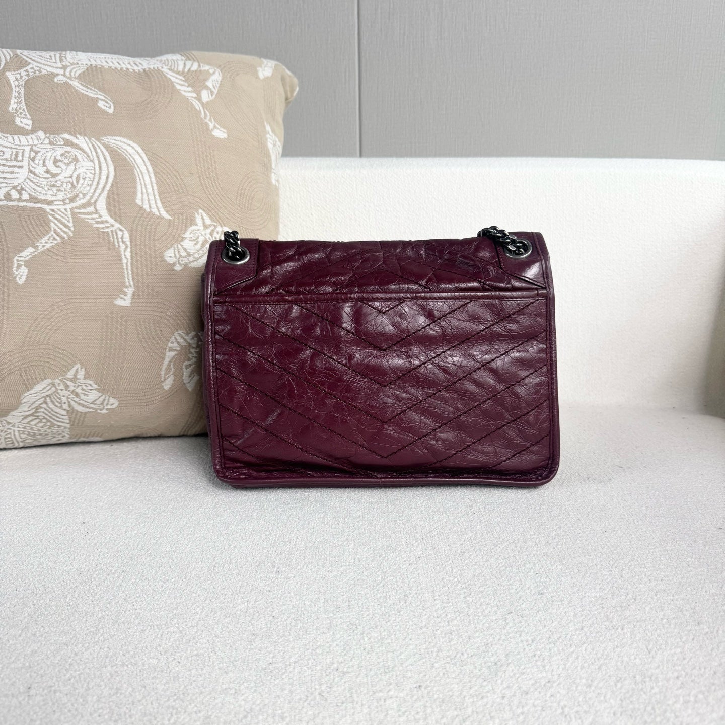 Saint Laurent - Niki - Leather - Burgundy - (medium)