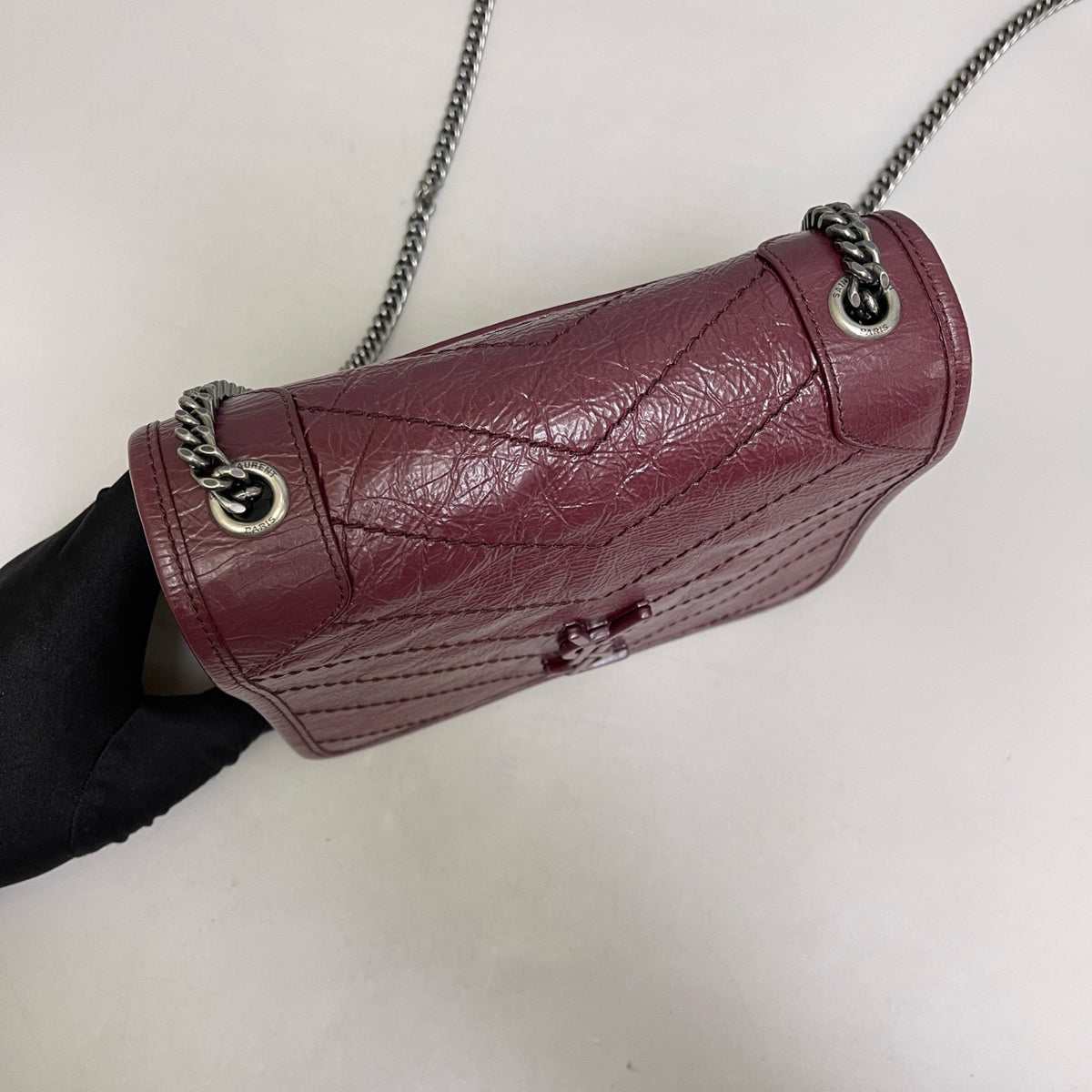 Saint Laurent - Niki - Leather - Burgundy - (mini)