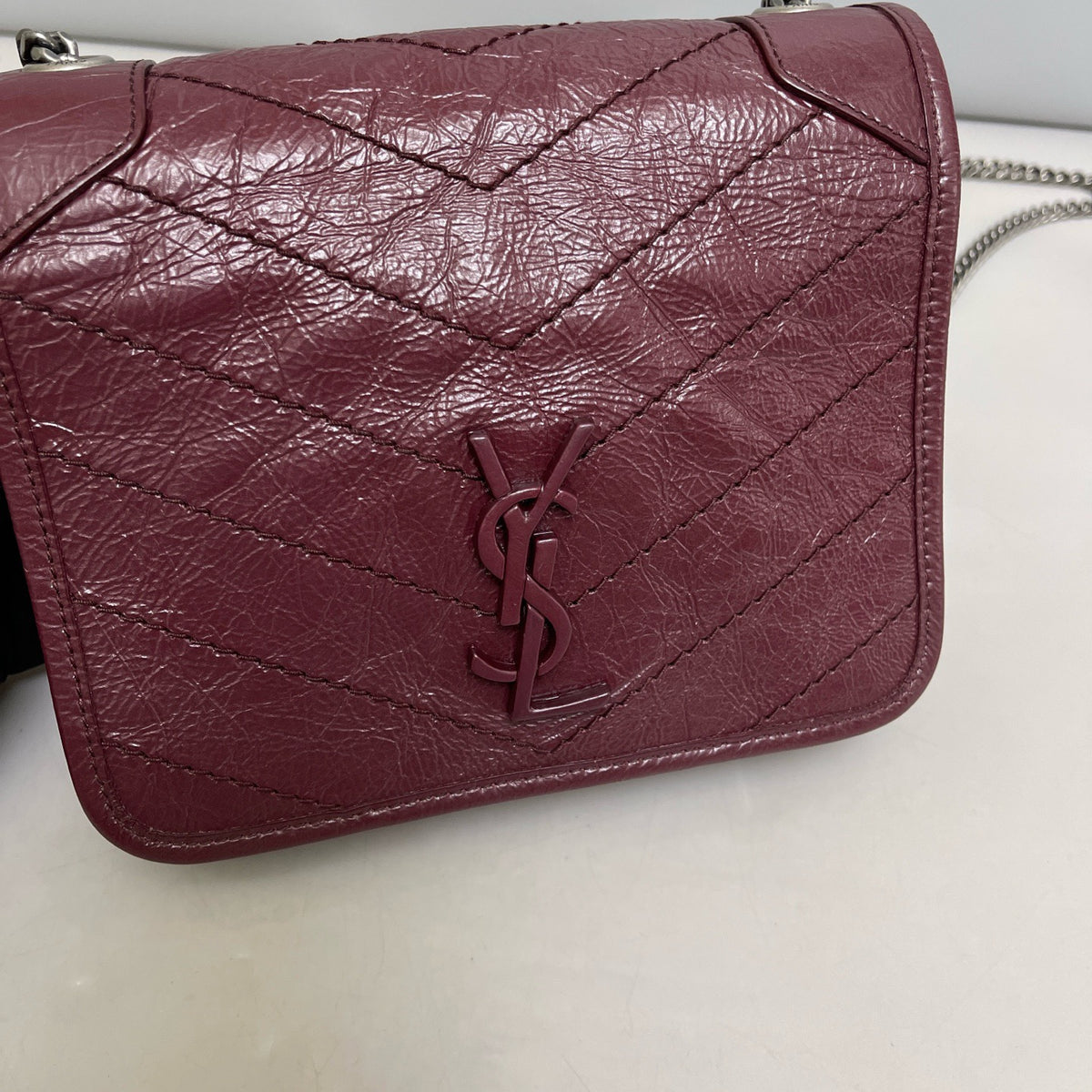 Saint Laurent - Niki - Leather - Burgundy - (mini)