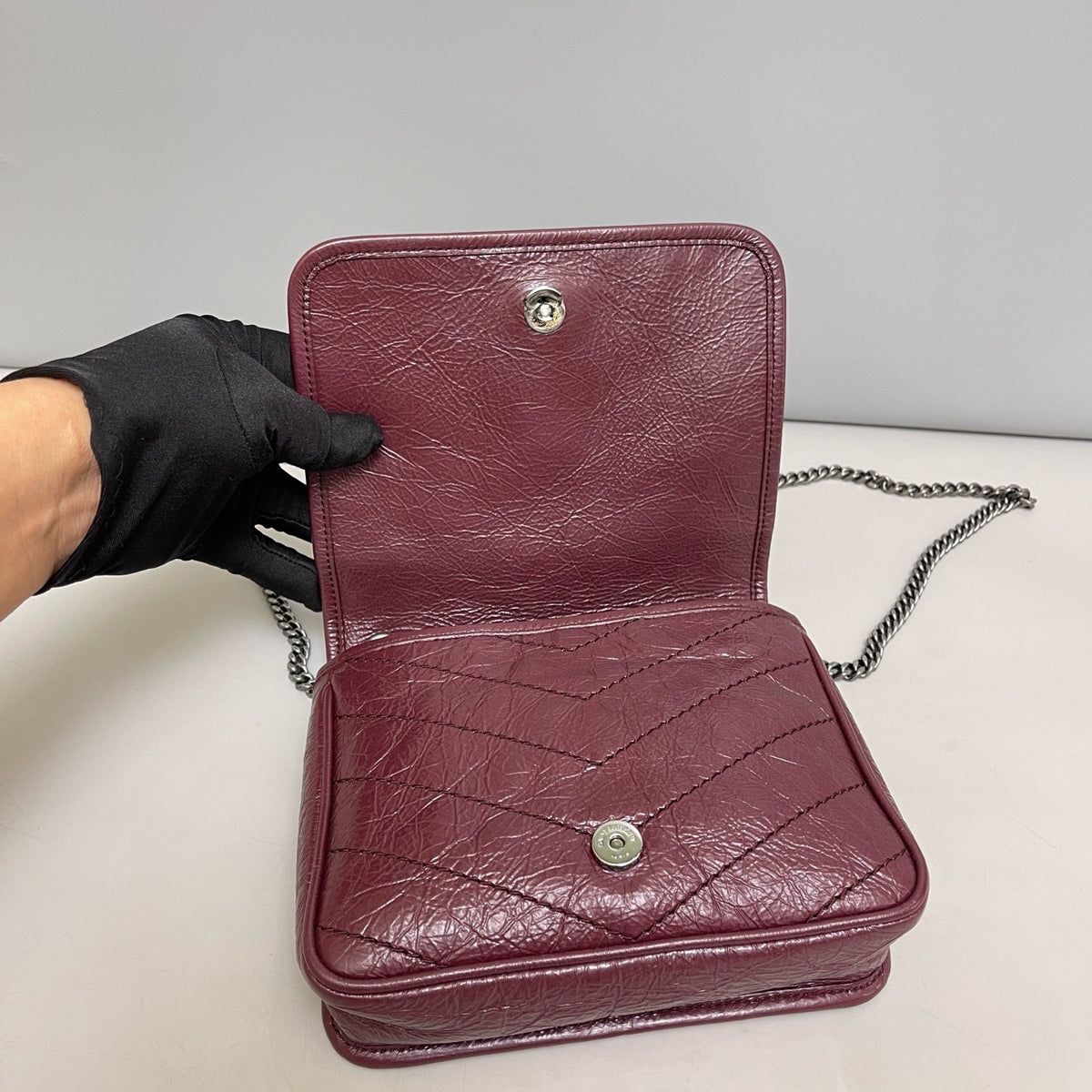 Saint Laurent - Niki - Leather - Burgundy - (mini)