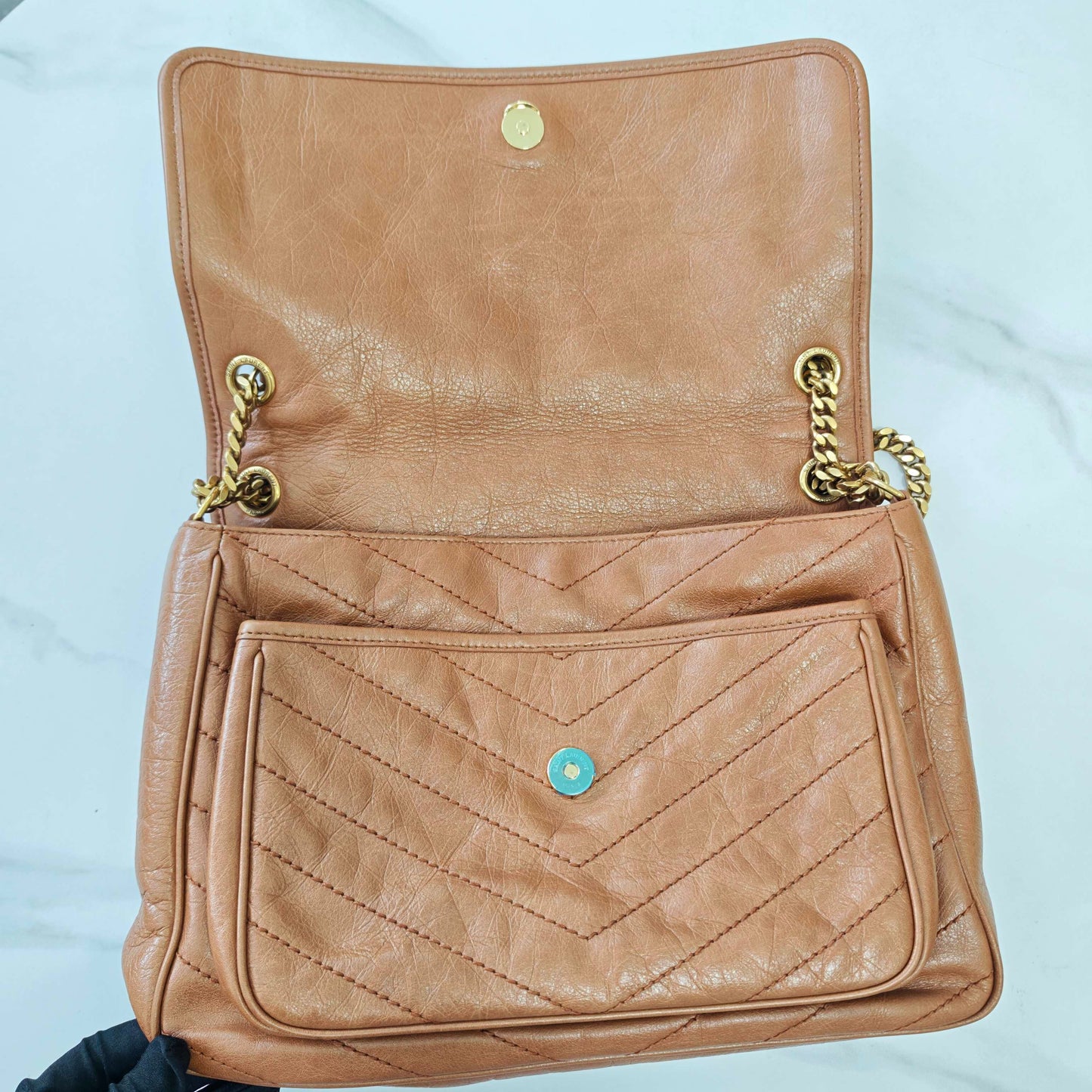 Saint Laurent - Niki - Leather - Camel - (medium)