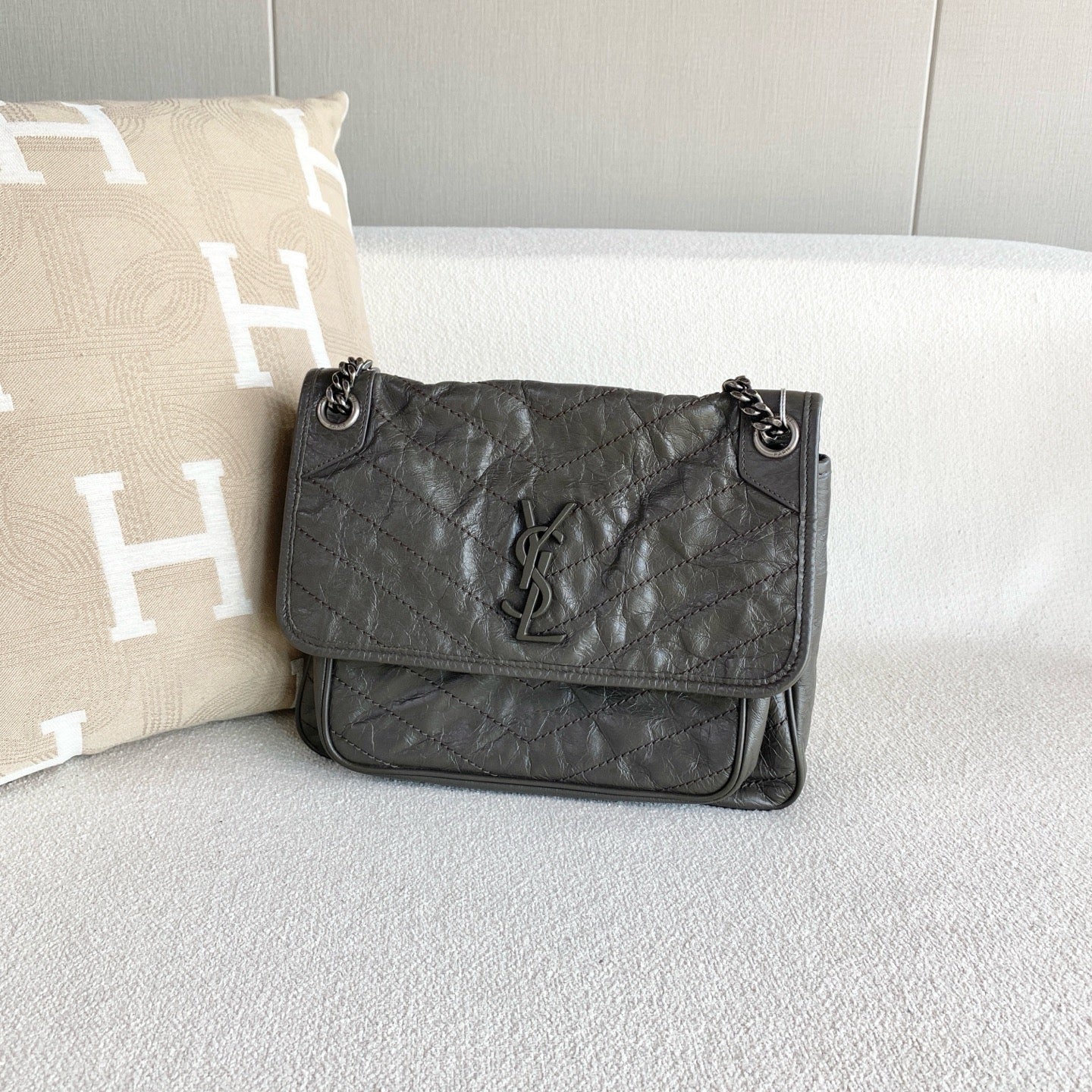 Saint Laurent - Niki - Leather - Green - (medium)