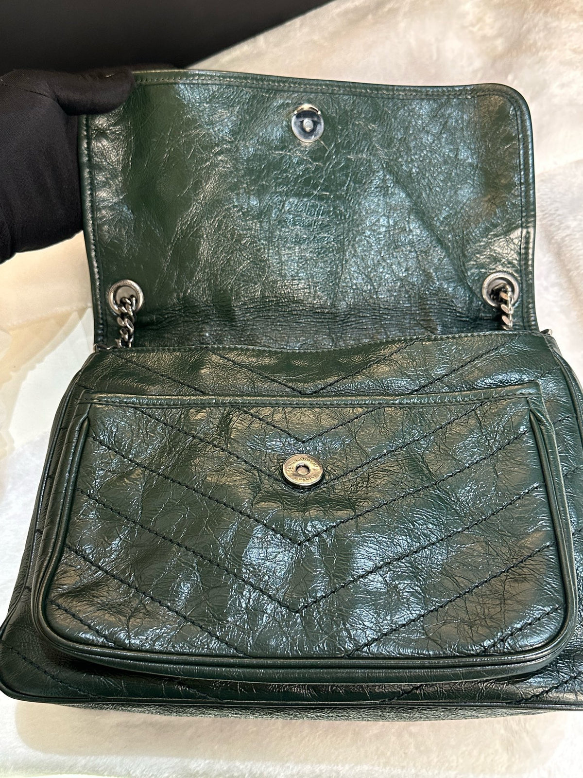 Saint Laurent - Niki - Leather - Green - (medium)