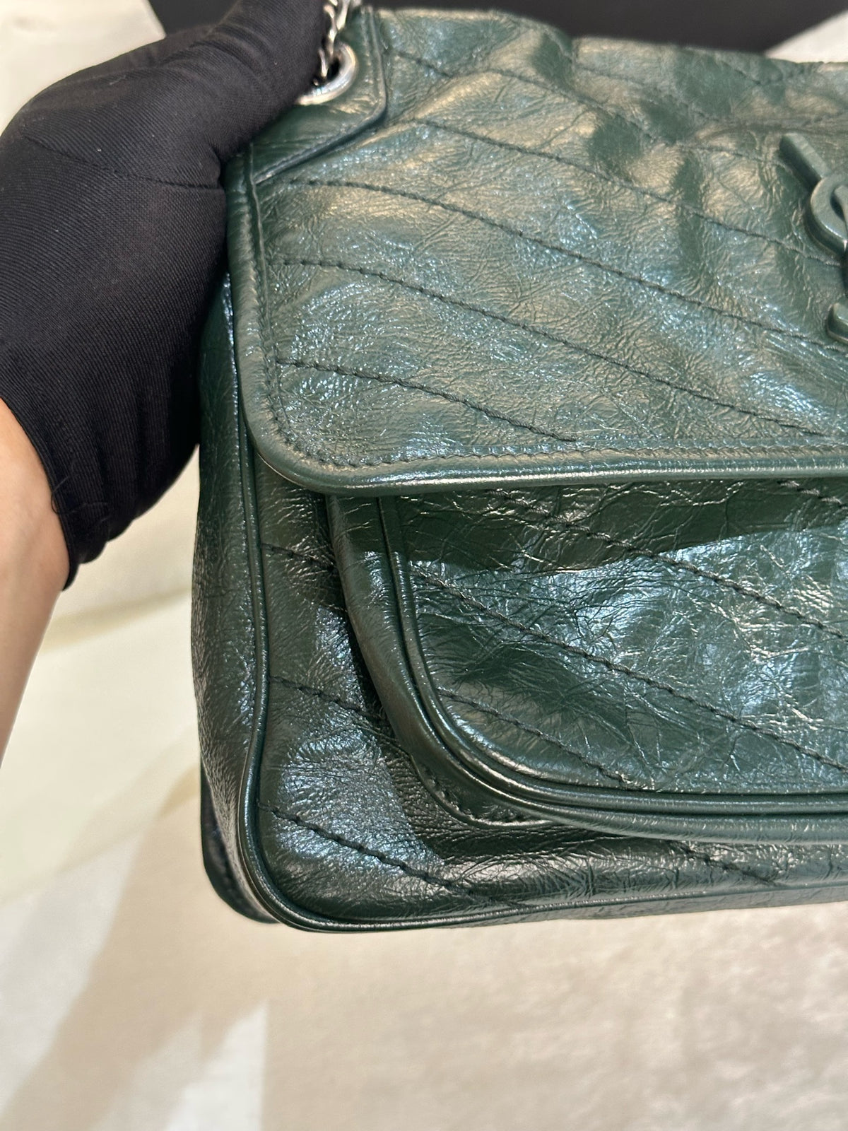 Saint Laurent - Niki - Leather - Green - (medium)