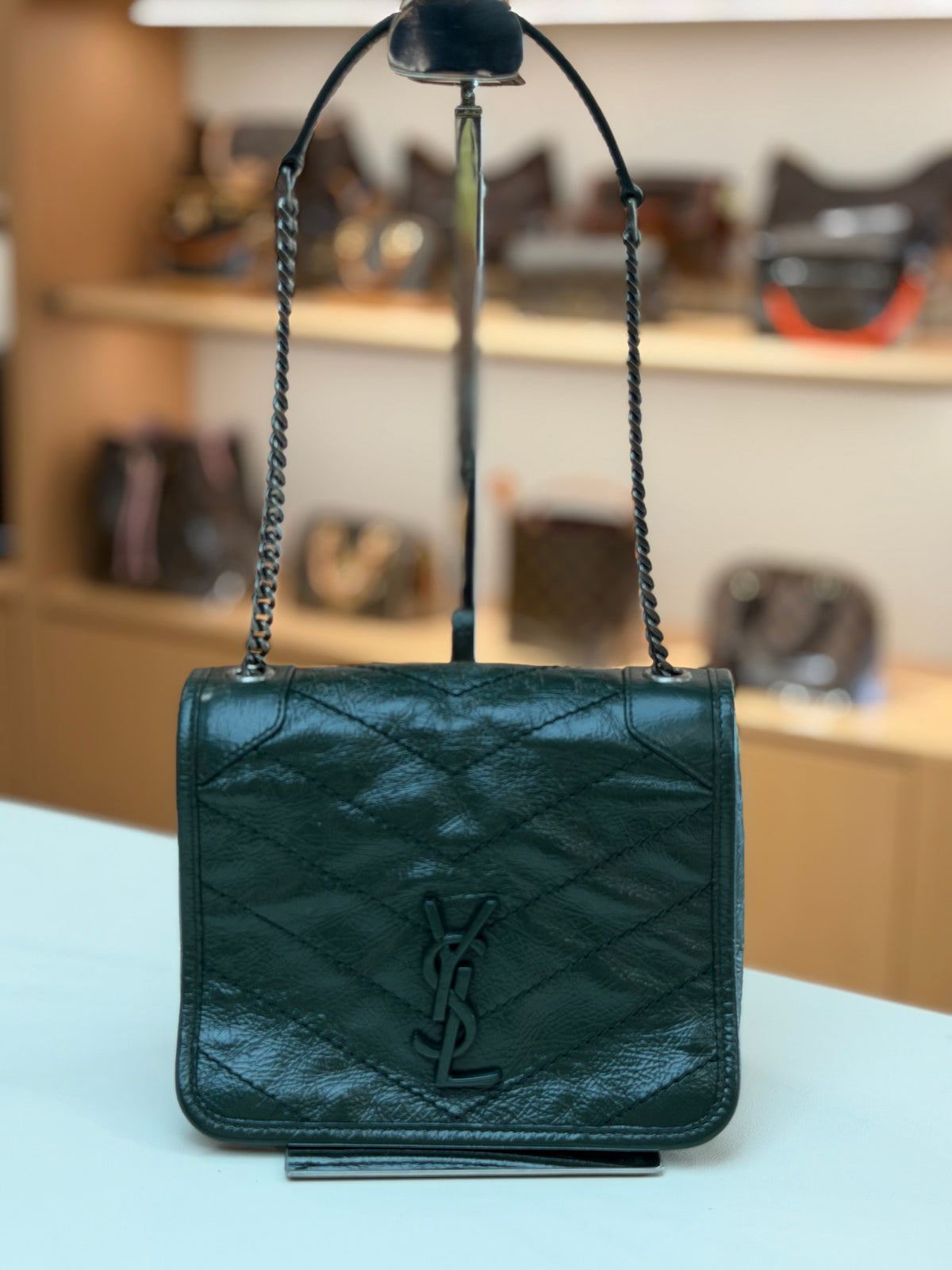 Saint Laurent - Niki - Leather - Green - (small)
