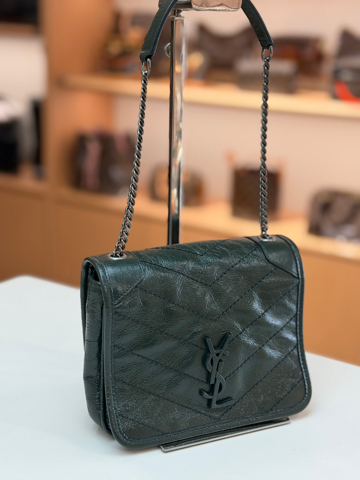 Saint Laurent - Niki - Leather - Green - (small)