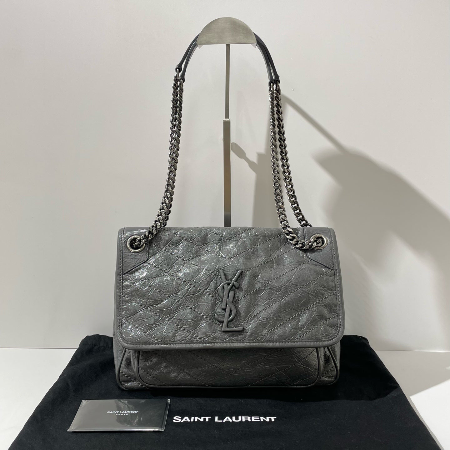 Saint Laurent - Niki - Leather - Grey - (Medium)