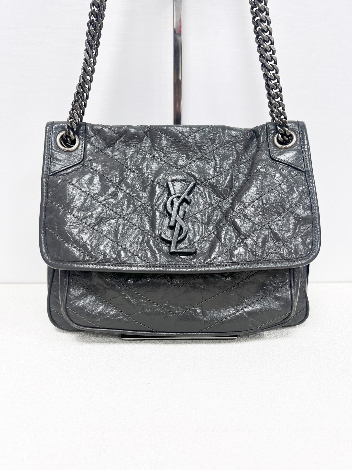 Saint Laurent - Niki - Leather - Grey - (medium)