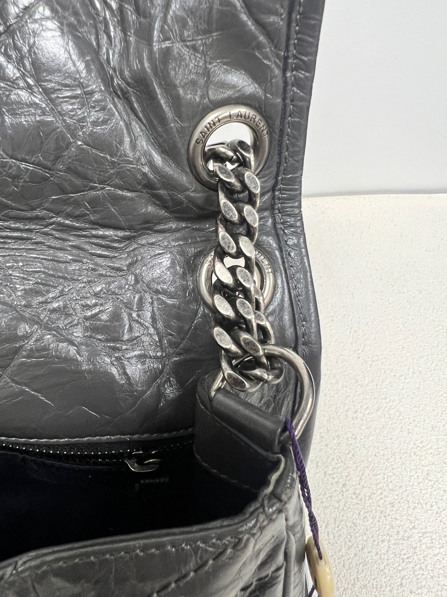 Saint Laurent - Niki - Leather - Grey - (medium)