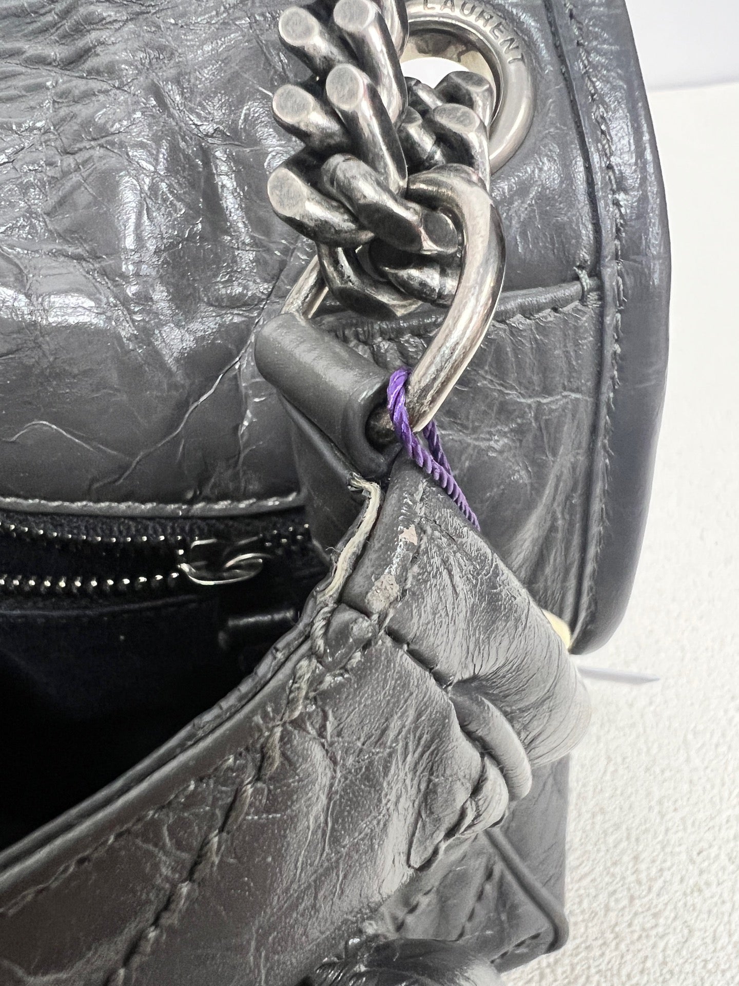 Saint Laurent - Niki - Leather - Grey - (medium)