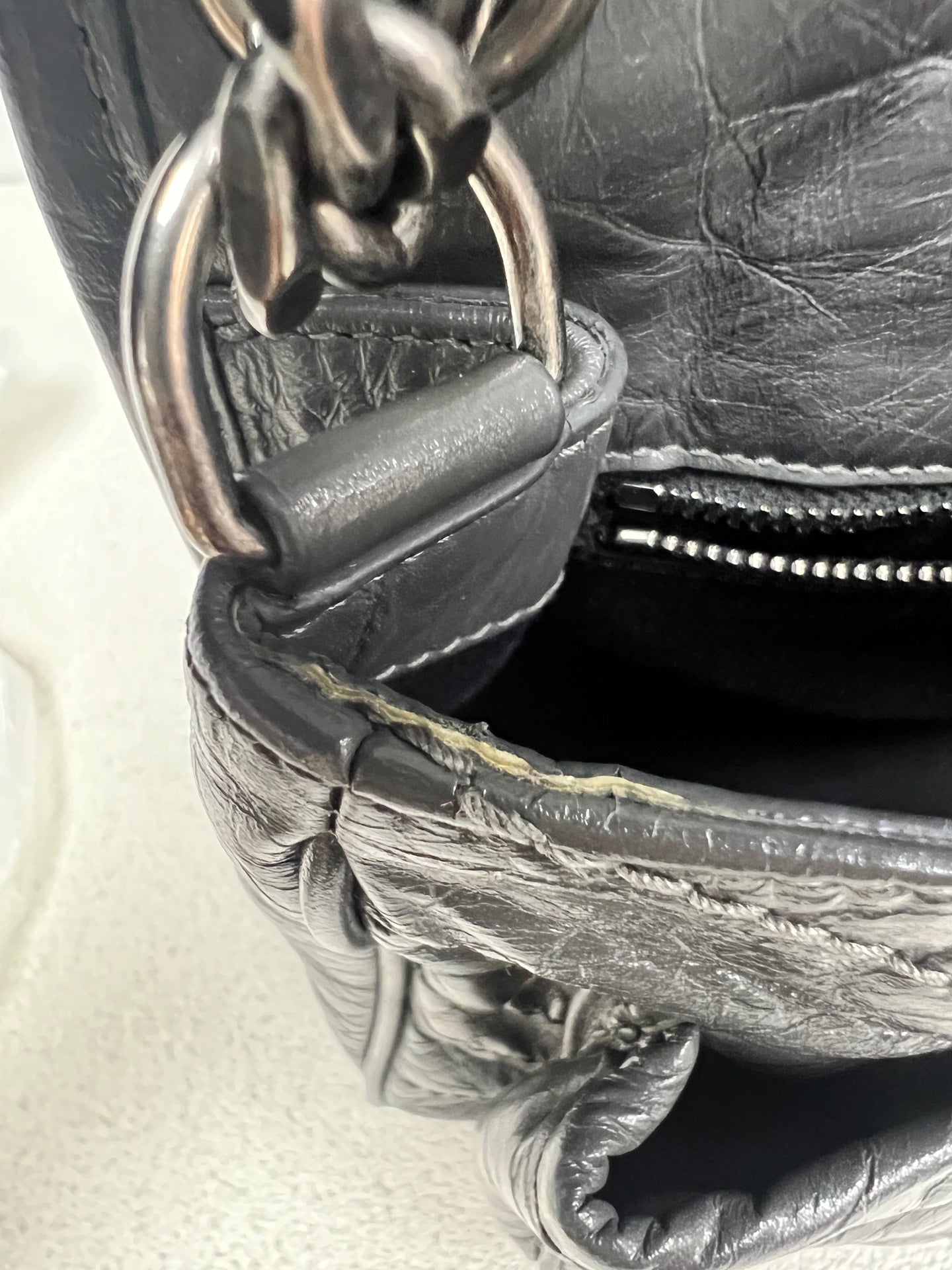 Saint Laurent - Niki - Leather - Grey - (medium)