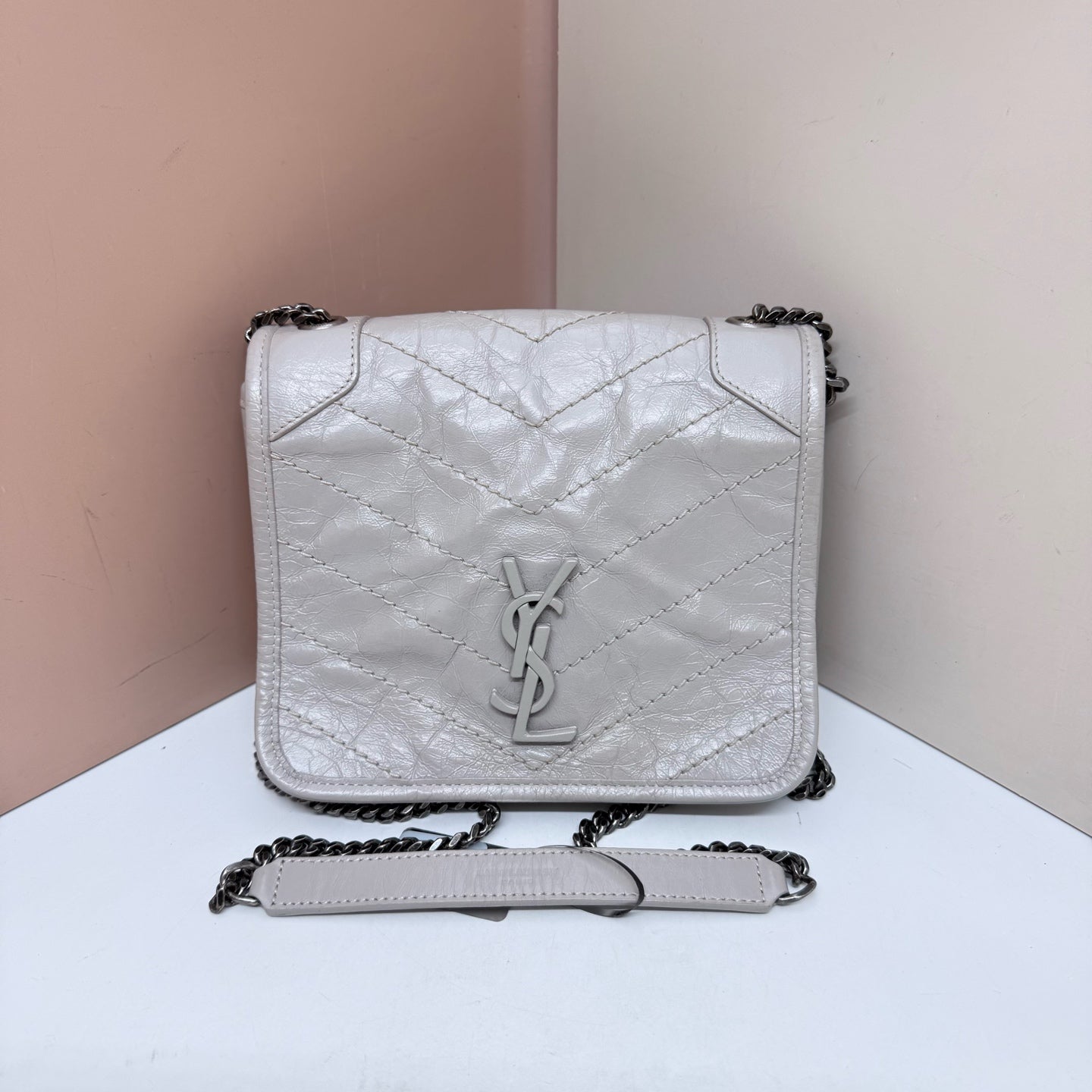 Saint Laurent - Niki - Leather - Grey - (mini)