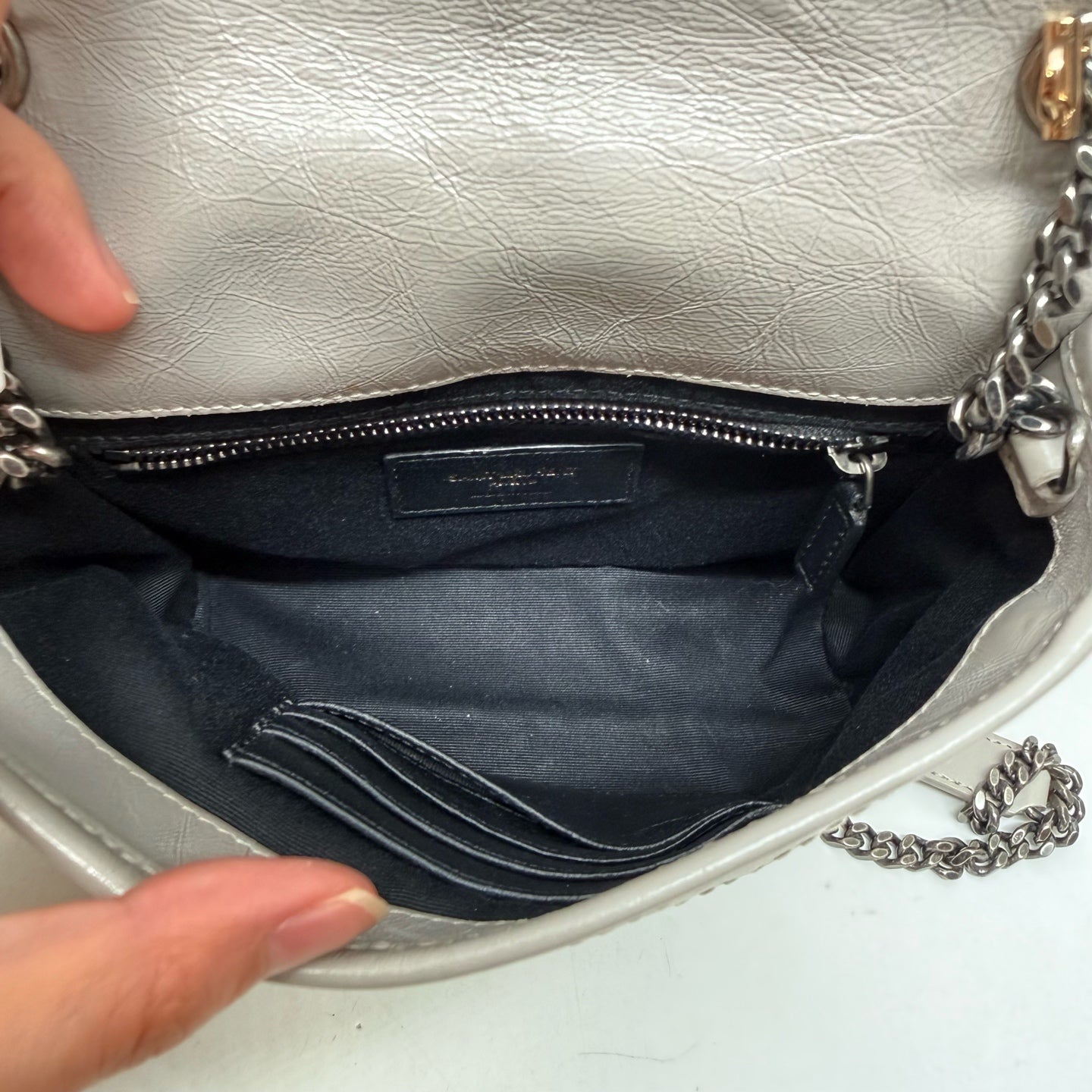Saint Laurent - Niki - Leather - Grey - (mini)