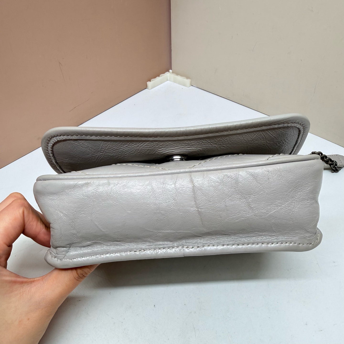 Saint Laurent - Niki - Leather - Grey - (mini)