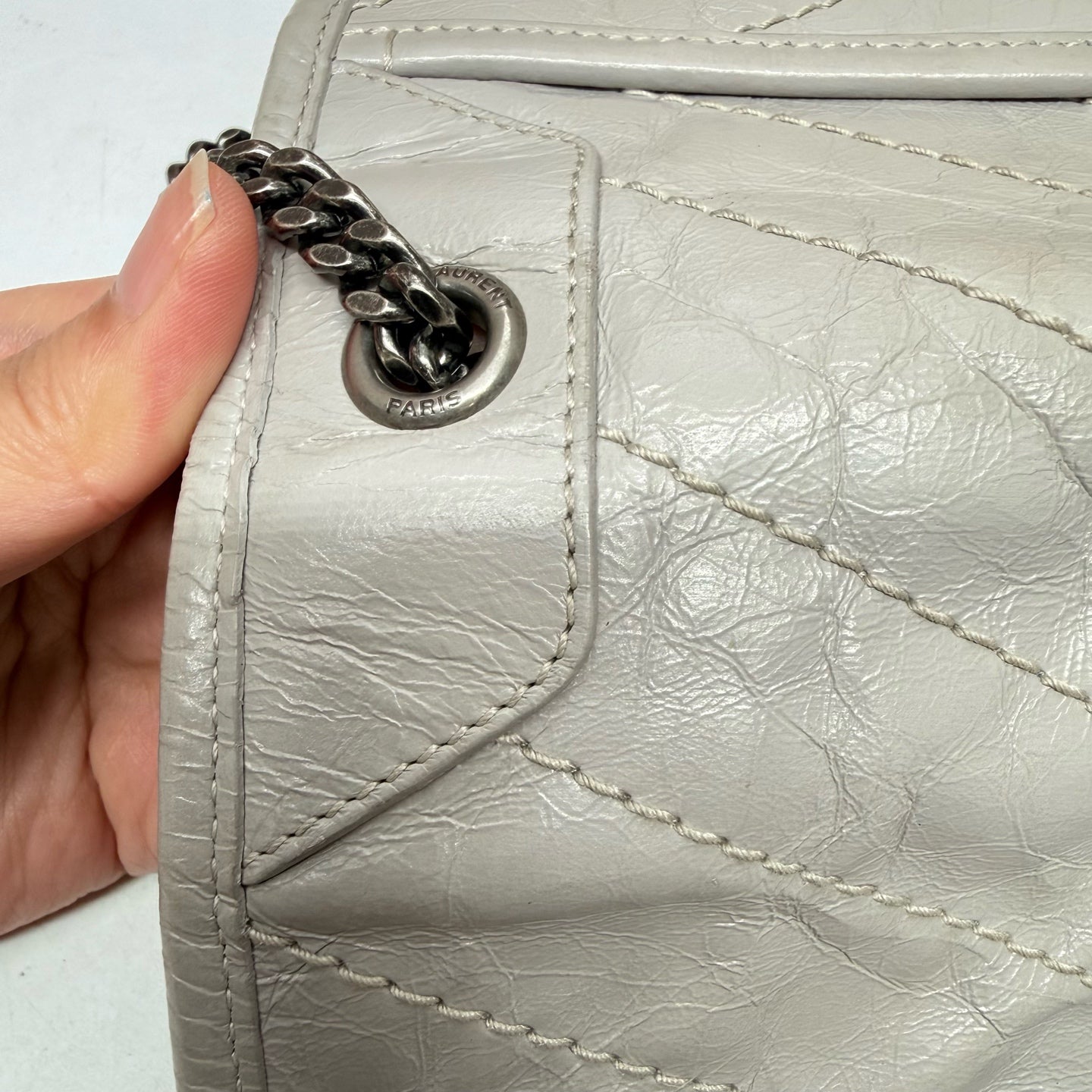 Saint Laurent - Niki - Leather - Grey - (mini)