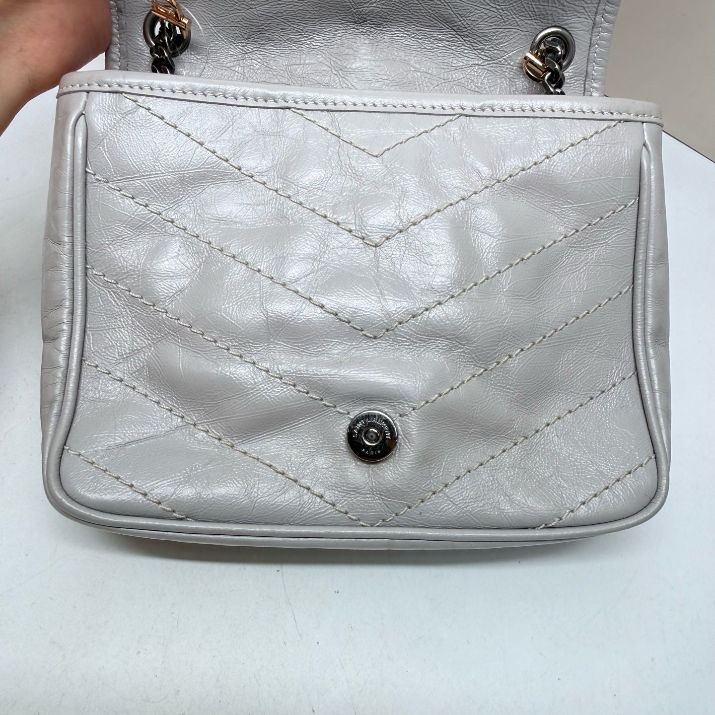 Saint Laurent - Niki - Leather - Grey - (mini)