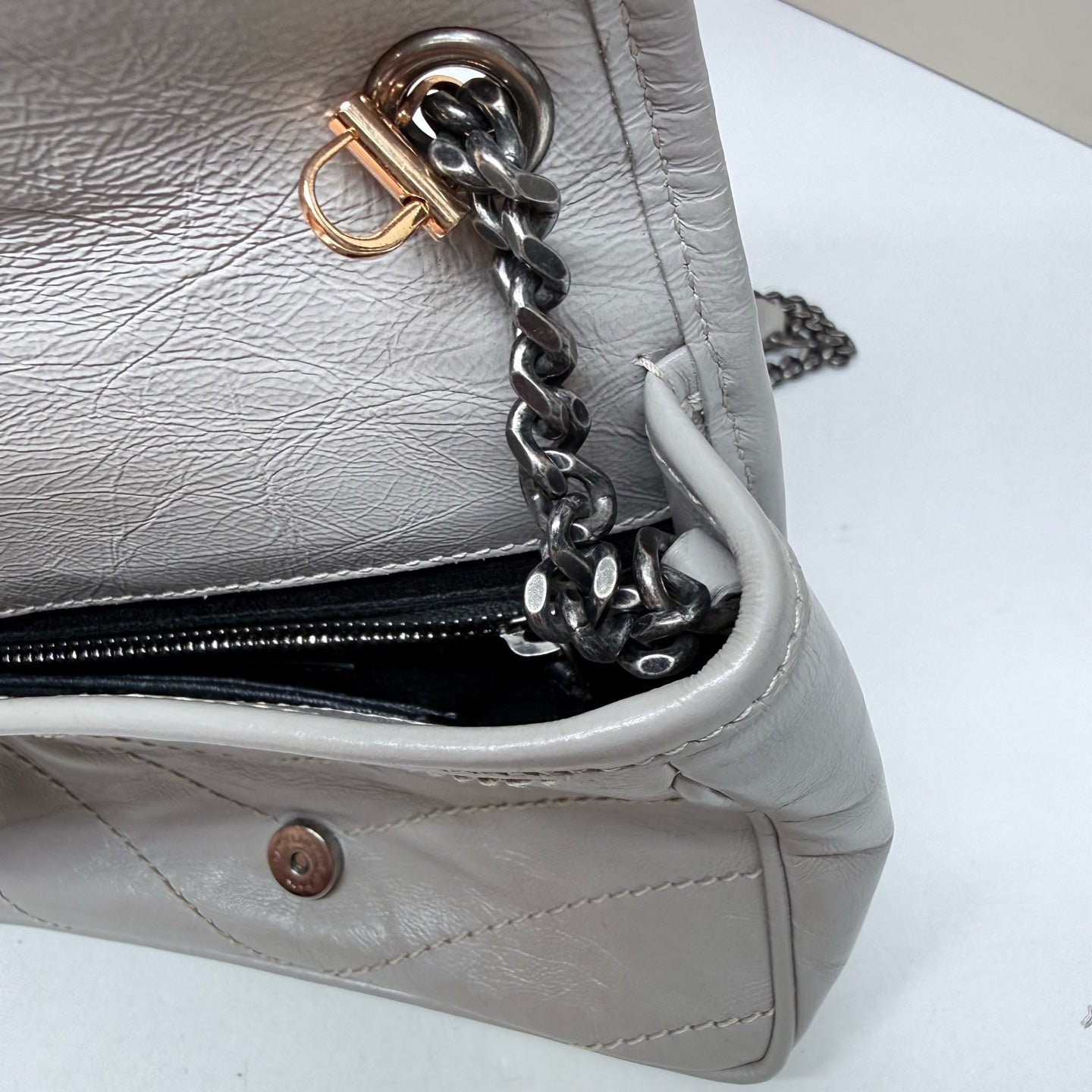 Saint Laurent - Niki - Leather - Grey - (mini)