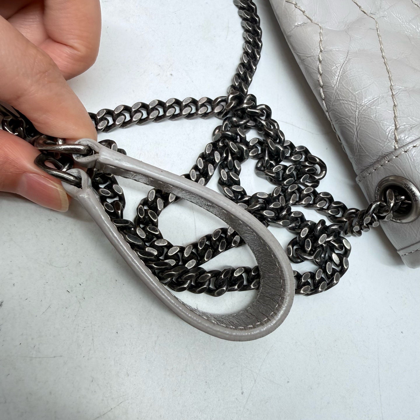 Saint Laurent - Niki - Leather - Grey - (mini)